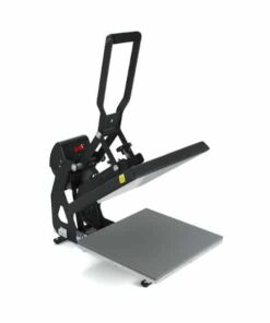 Entry level or backup Stahls heat transfer press with a plate 28cm by 38cm open view